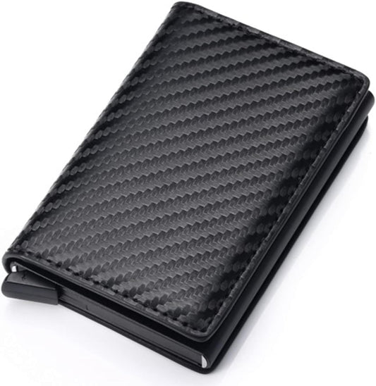 Automatic RFID Blocking Leather Pop Up Credit Card Holder