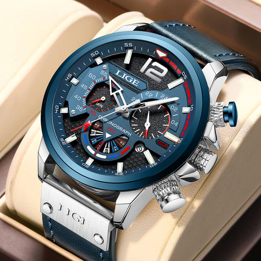 LIGE Luxury Leather Watch